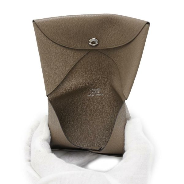 エルメス カードケース カルヴィ エトゥープ エプソン B刻印 HERMES 名刺入れ