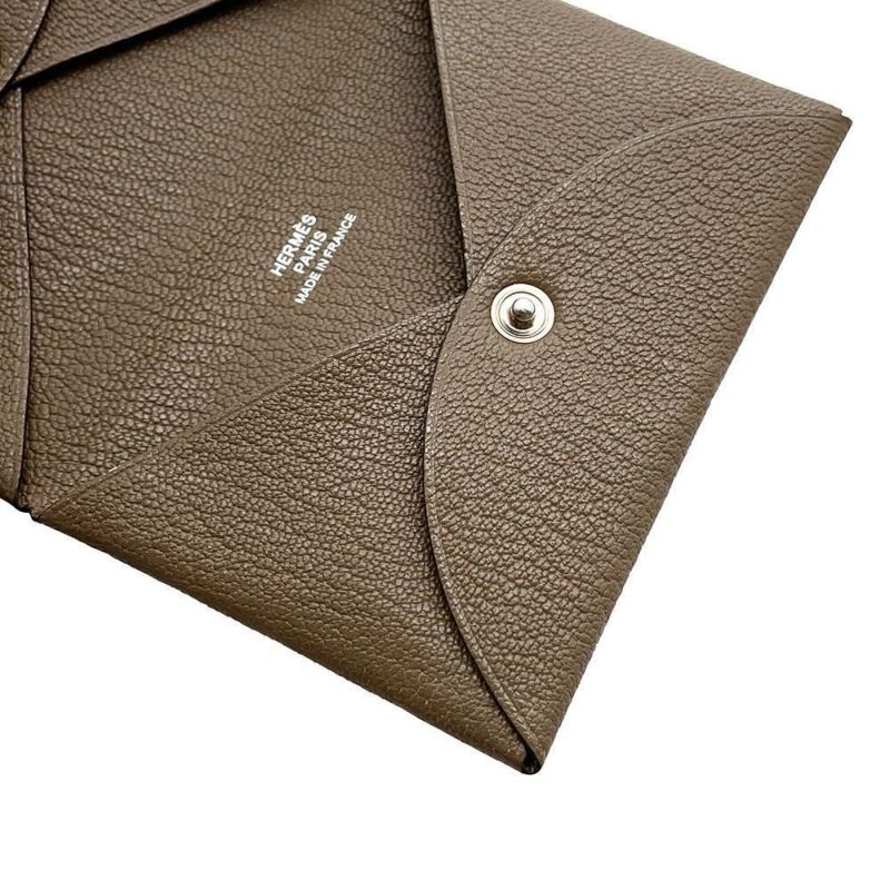エルメス カードケース カルヴィ エトゥープ エプソン B刻印 HERMES 名刺入れ