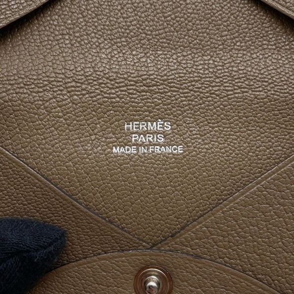 エルメス カードケース カルヴィ エトゥープ エプソン B刻印 HERMES 名刺入れ