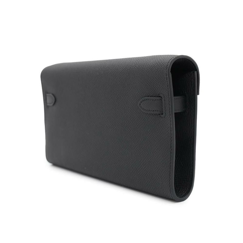 エルメス ケリーウォレット ロング トゥーゴー ブラック/ゴールド金具 エプソン B刻印 HERMES 黒