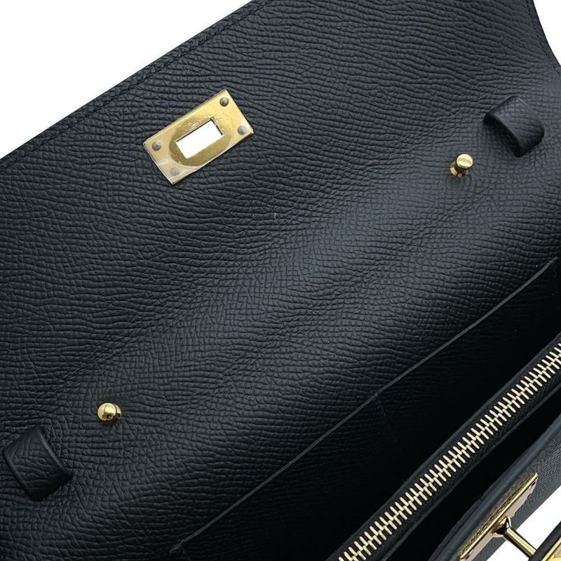 エルメス ケリーウォレット ロング トゥーゴー ブラック/ゴールド金具 エプソン B刻印 HERMES 黒