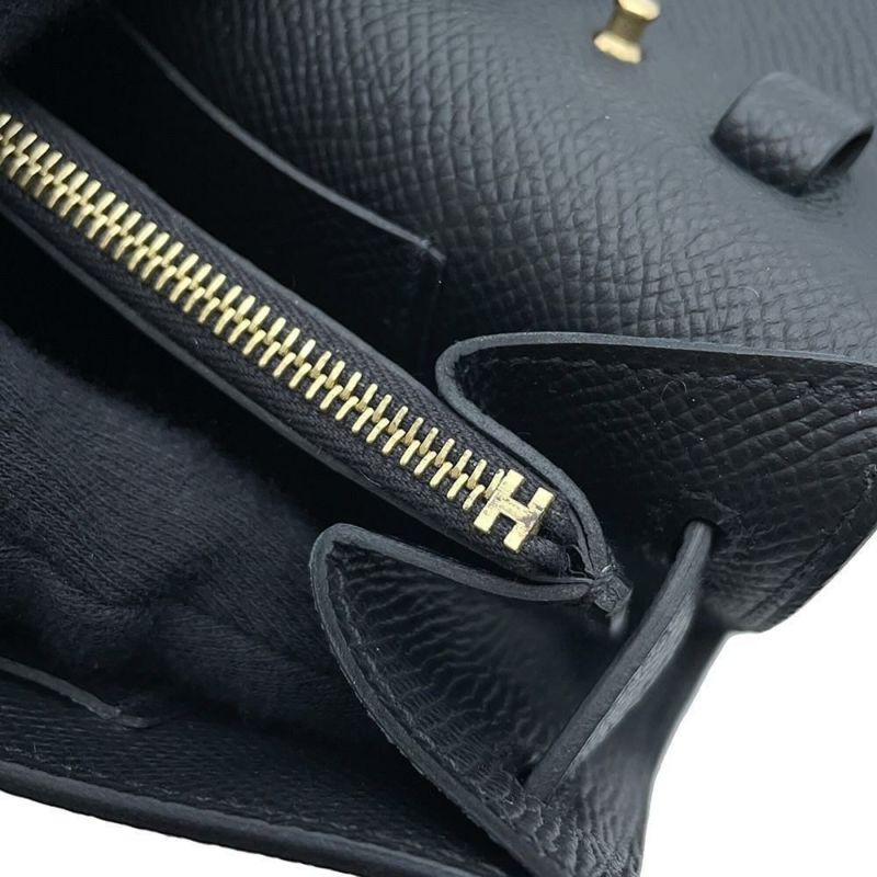 エルメス ケリーウォレット ロング トゥーゴー ブラック/ゴールド金具 エプソン B刻印 HERMES 黒
