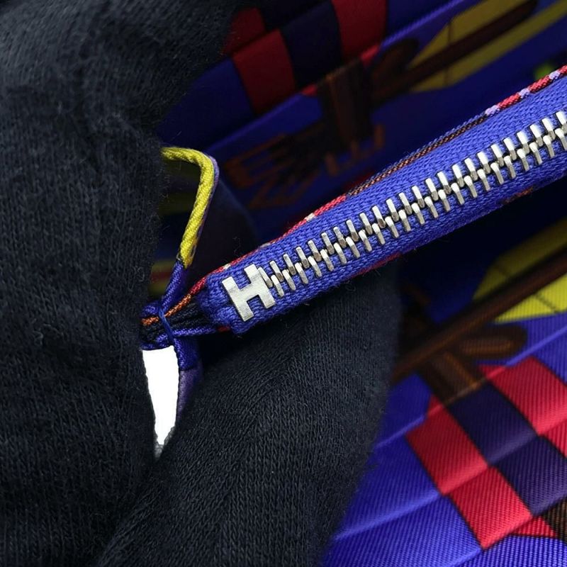 エルメス 長財布 アザップロング シルクイン ブーゲンビリア/シルバー金具 エプソン A刻印 財布