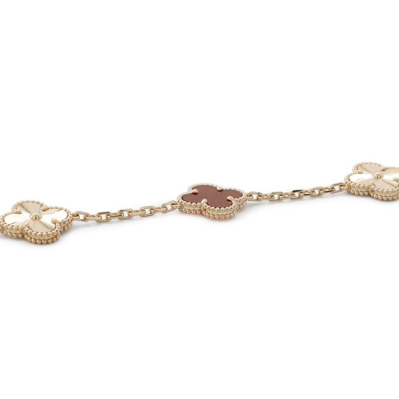 ヴァンクリーフ＆アーペル ブレスレット ヴィンテージ アルハンブラ ブレスレット 5モチーフ カーネリアン ギヨシェ K18PG VCARP7RP00