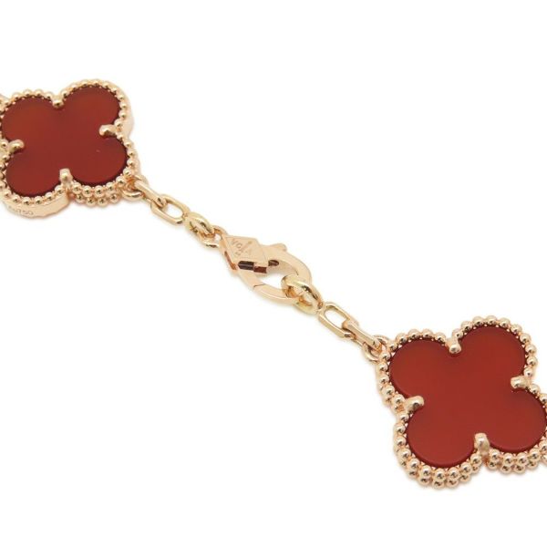 ヴァンクリーフ＆アーペル ブレスレット ヴィンテージ アルハンブラ ブレスレット 5モチーフ カーネリアン ギヨシェ K18PG VCARP7RP00