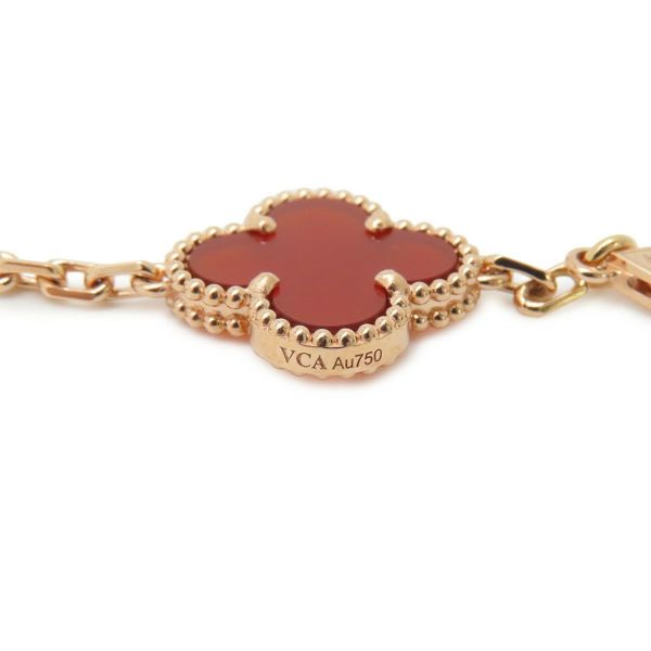 ヴァンクリーフ＆アーペル ブレスレット ヴィンテージ アルハンブラ ブレスレット 5モチーフ カーネリアン ギヨシェ K18PG VCARP7RP00