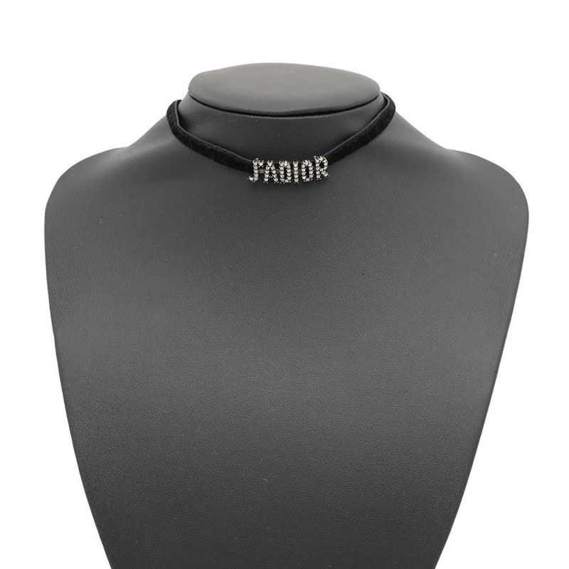 ディオール チョーカー J'ADIOR ラインストーン ベロア メタル Christian Dior ネックレス 黒