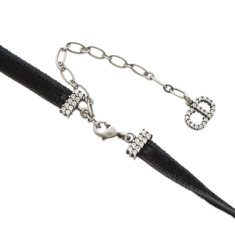 ディオール チョーカー J'ADIOR ラインストーン ベロア メタル Christian Dior ネックレス 黒