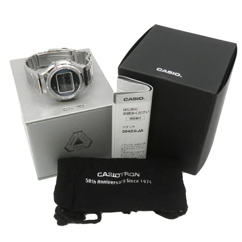 カシオ カシオトロン 復刻限定モデル TRN-50-2AJR 電波ソーラー CASIO 腕時計 ブルー文字盤