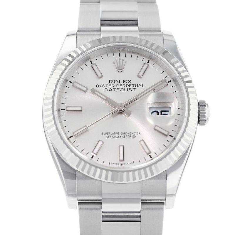 ロレックス デイトジャスト36 SS/K18WG ランダムシリアル ルーレット 126234 ROLEX 腕時計 シルバー文字盤