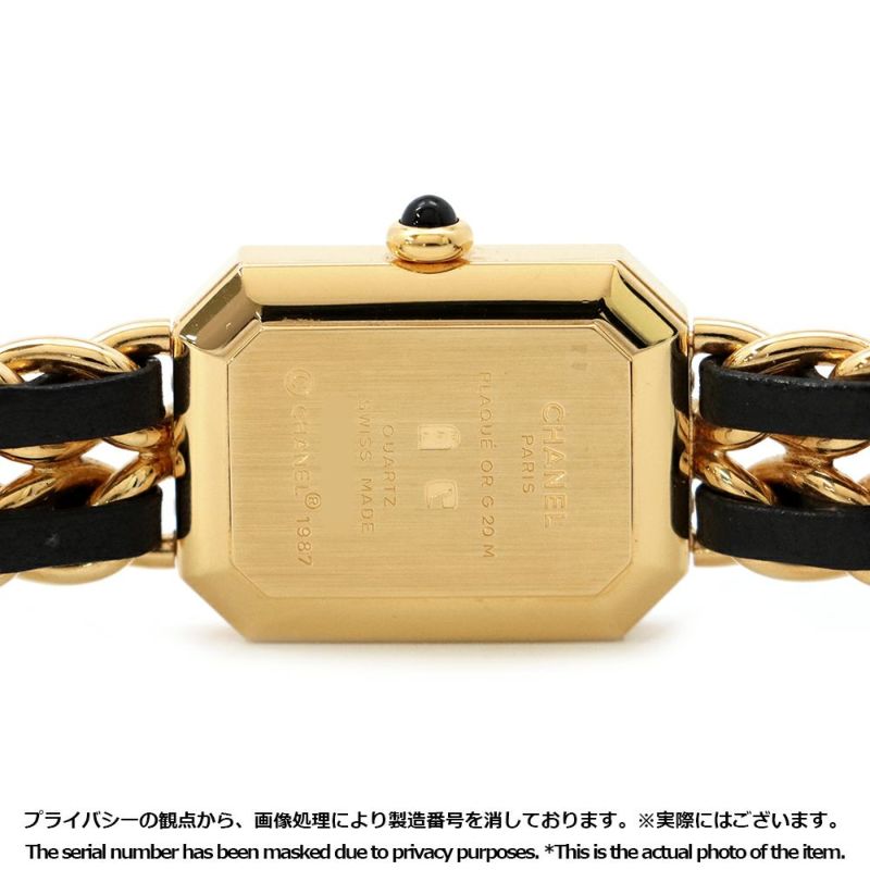 シャネル プルミエール M H0001 CHANEL 腕時計 クォーツ レディース 黒文字盤