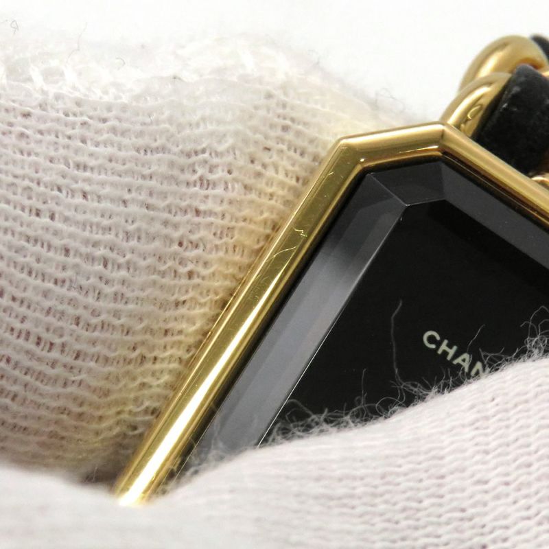 シャネル プルミエール M H0001 CHANEL 腕時計 クォーツ レディース 黒文字盤