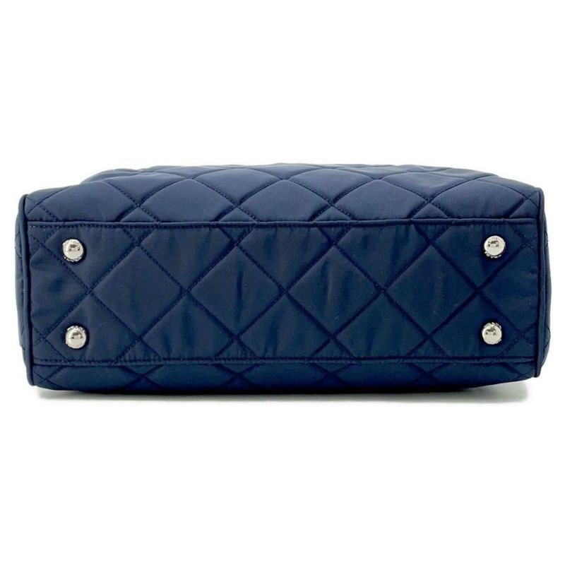 プラダ チェーンショルダーバッグ キルティング ナイロン ブラック 1BB903 PRADA バッグ ネイビー