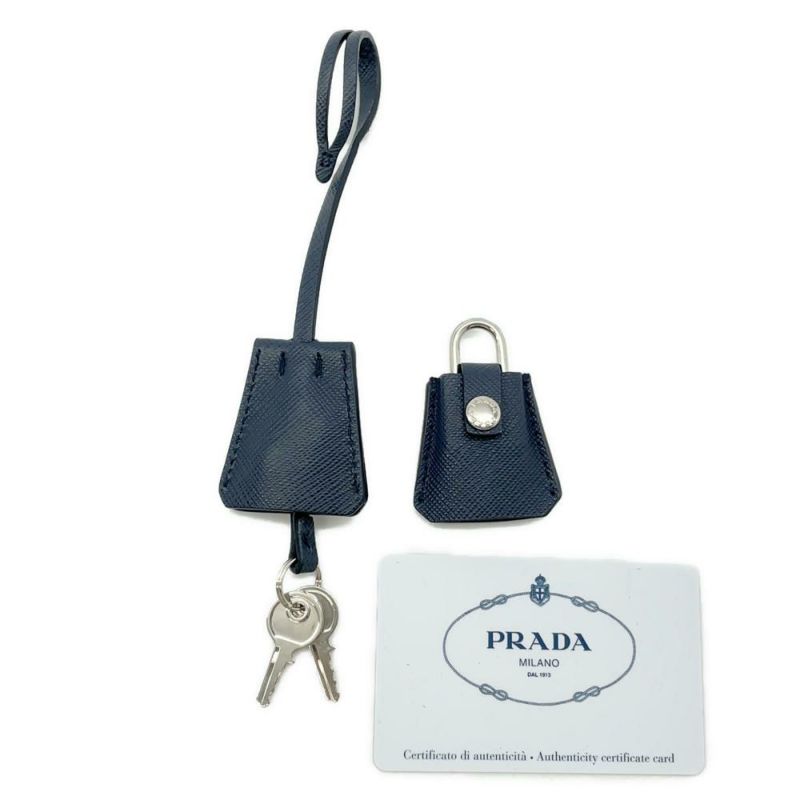 プラダ チェーンショルダーバッグ キルティング ナイロン ブラック 1BB903 PRADA バッグ ネイビー