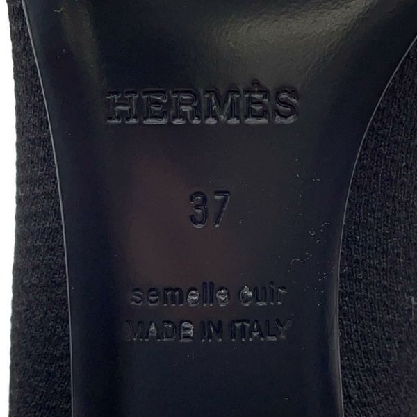 エルメス ロングブーツ フォンテーヌ60 ニット レディースサイズ37 HERMES 靴 黒