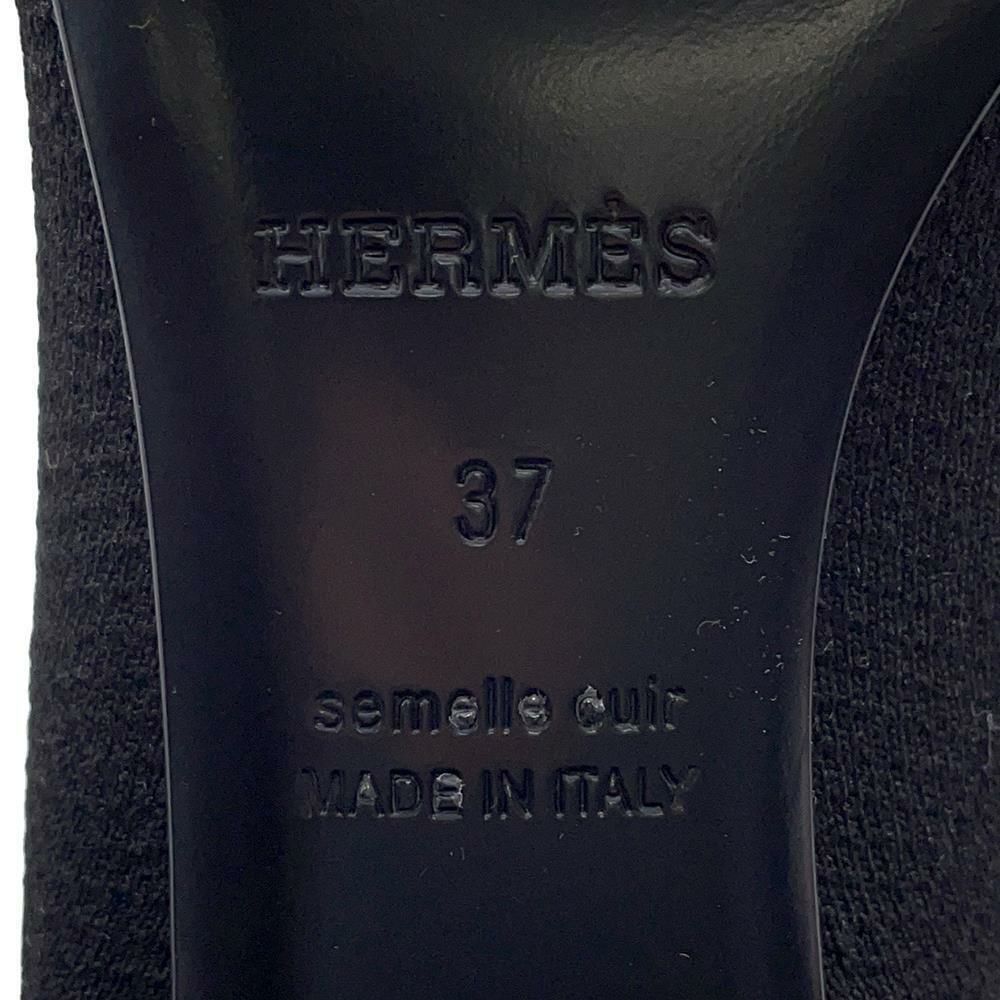 エルメス ロングブーツ フォンテーヌ60 ニット レディースサイズ37 HERMES 靴 黒