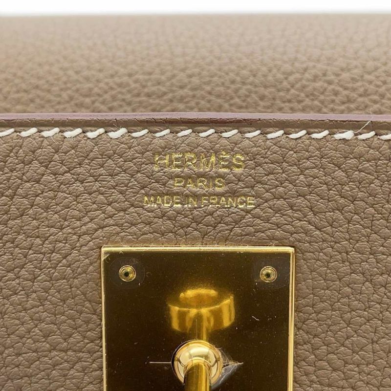 エルメス ハンドバッグ ケリー28 内縫い エトゥープ/ゴールド金具 トゴ Z刻印 HERMES 2way