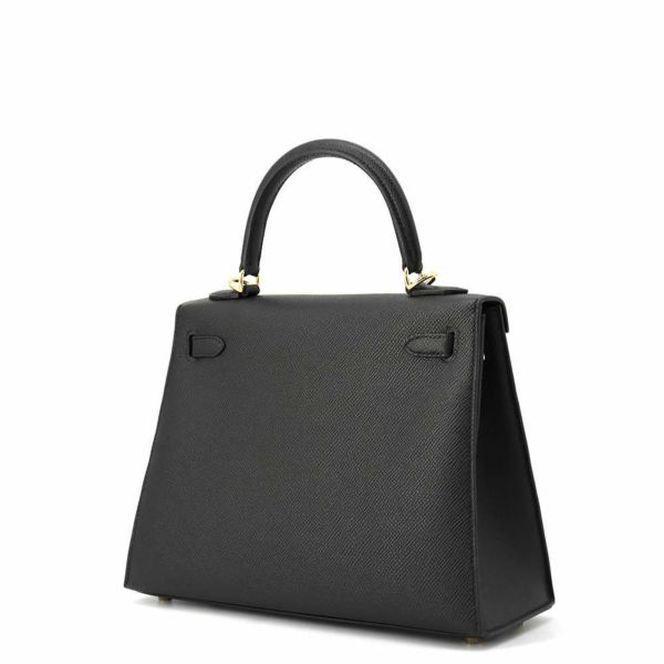 エルメス ハンドバッグ ケリー25 外縫い ブラック/ゴールド金具 エプソン W刻印 HERMES Kelly 2wayバッグ