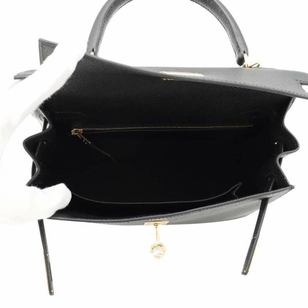 エルメス ハンドバッグ ケリー25 外縫い ブラック/ゴールド金具 エプソン W刻印 HERMES Kelly 2wayバッグ