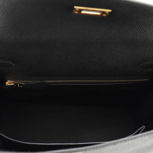 エルメス ハンドバッグ ケリー25 外縫い ブラック/ゴールド金具 エプソン W刻印 HERMES Kelly 2wayバッグ