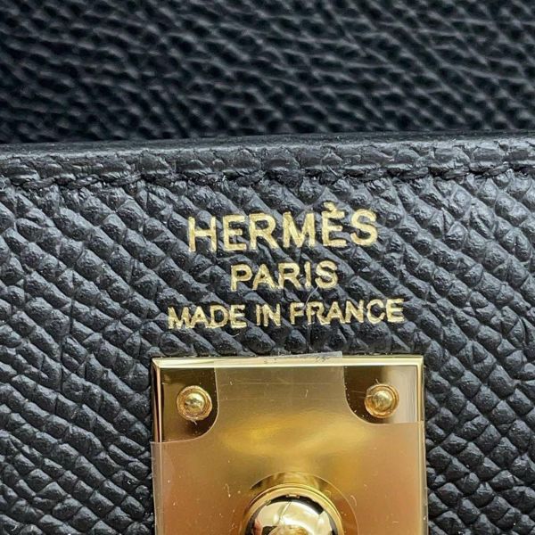 エルメス ハンドバッグ ケリー25 外縫い ブラック/ゴールド金具 エプソン W刻印 HERMES Kelly 2wayバッグ