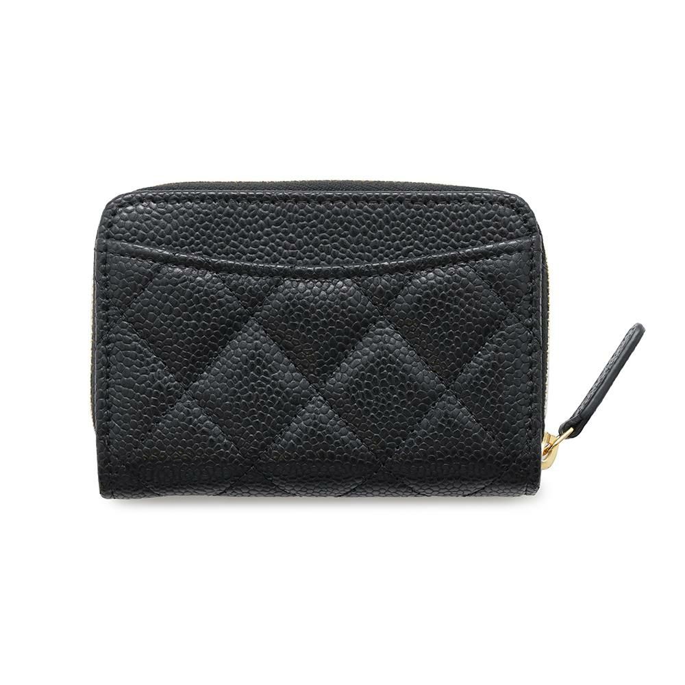 シャネル コインケース クラシック ジップコインパース マトラッセ ココマーク キャビアスキン AP0216 CHANEL カードケース 黒