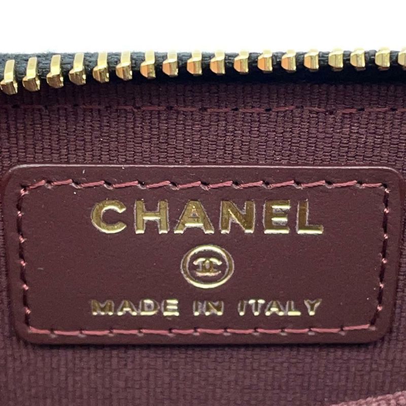 シャネル コインケース クラシック ジップコインパース マトラッセ ココマーク キャビアスキン AP0216 CHANEL カードケース 黒