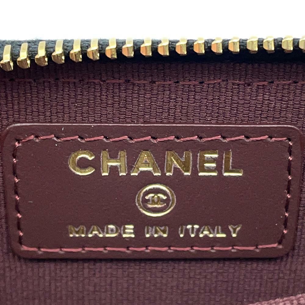 シャネル コインケース クラシック ジップコインパース マトラッセ ココマーク キャビアスキン AP0216 CHANEL カードケース 黒