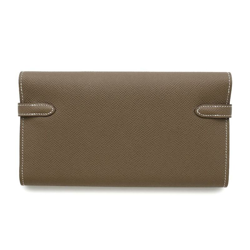 エルメス 長財布 ケリーウォレット ロング エトゥープ/シルバー金具 エプソン Y刻印 財布
