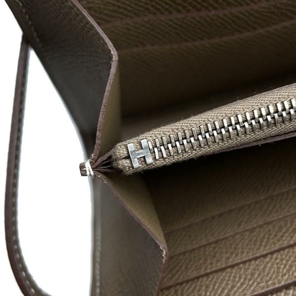 エルメス 長財布 ケリーウォレット ロング エトゥープ/シルバー金具 エプソン Y刻印 財布