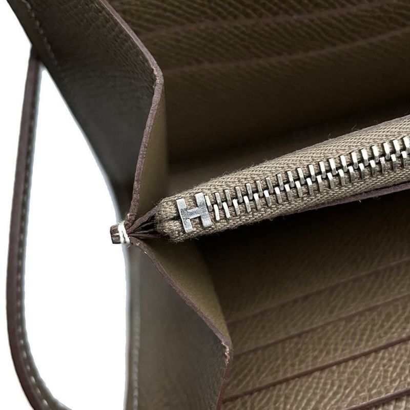 エルメス 長財布 ケリーウォレット ロング エトゥープ/シルバー金具 エプソン Y刻印 財布