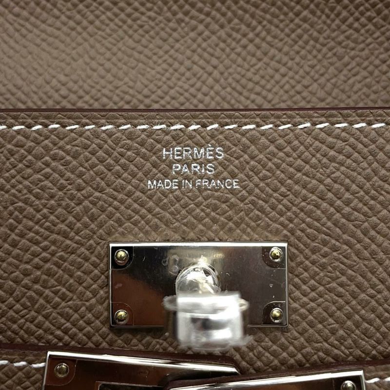 エルメス 長財布 ケリーウォレット ロング エトゥープ/シルバー金具 エプソン Y刻印 財布