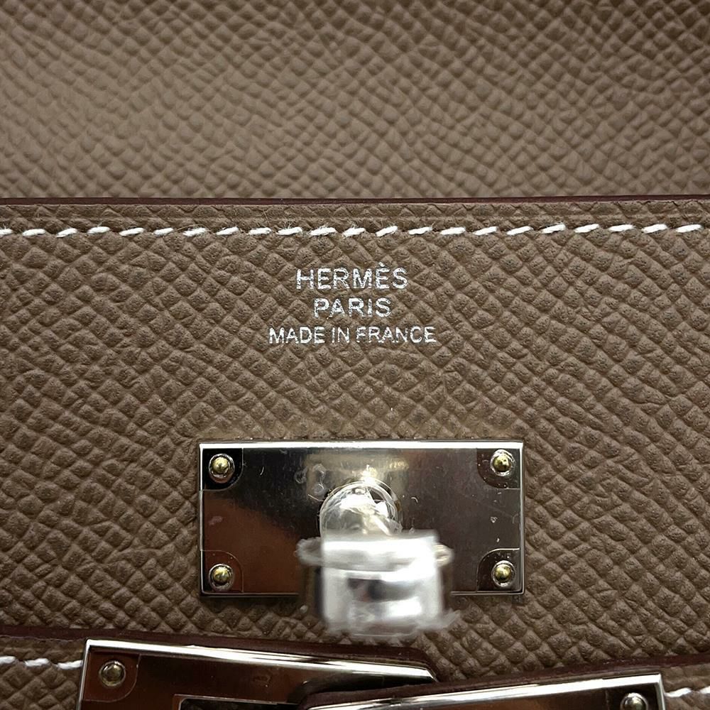 エルメス 長財布 ケリーウォレット ロング エトゥープ/シルバー金具 エプソン Y刻印 財布