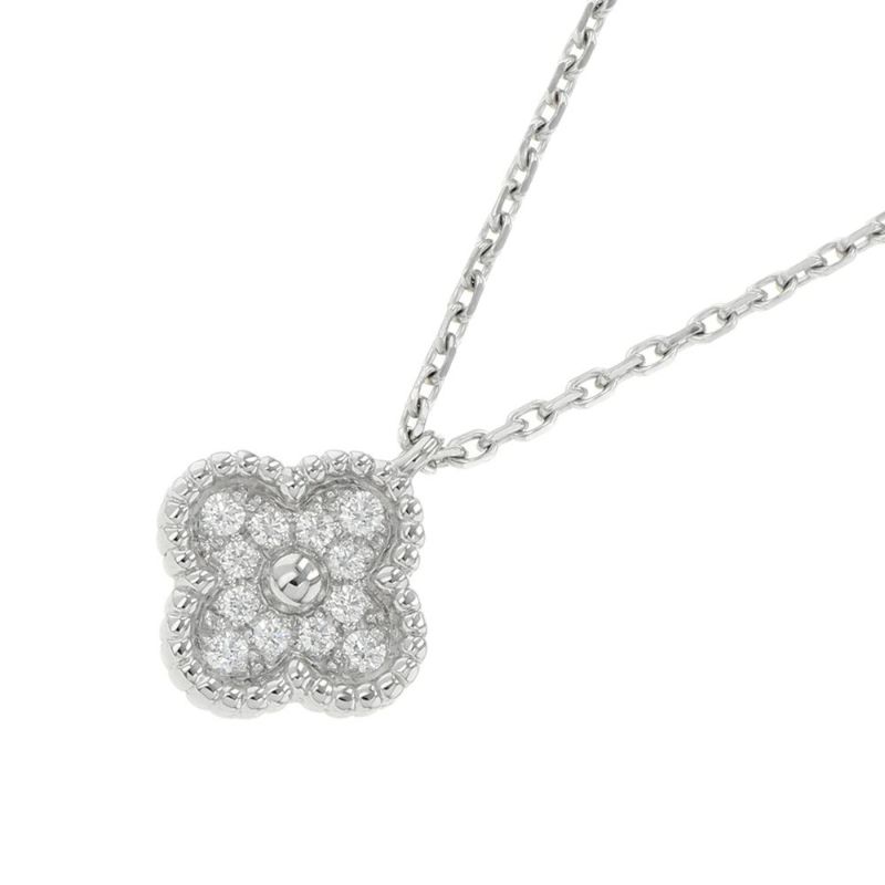 ヴァンクリ ネックレス スウィート アルハンブラ ペンダント ダイヤモンド 12P K18WGホワイトゴールド VCARO85900