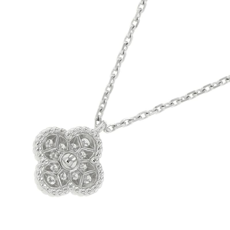 ヴァンクリ ネックレス スウィート アルハンブラ ペンダント ダイヤモンド 12P K18WGホワイトゴールド VCARO85900