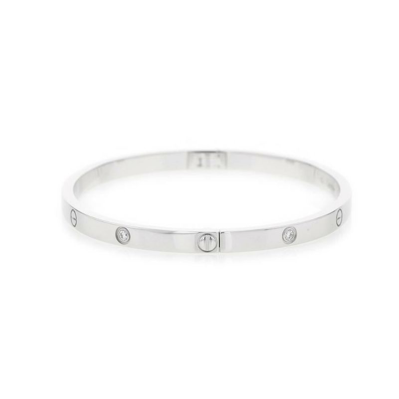カルティエ ブレスレット ラブブレスSM ダイヤ 6P 計0.15ct K18WGホワイトゴールド サイズ16 B6047716 LOVEブレスレット バングル