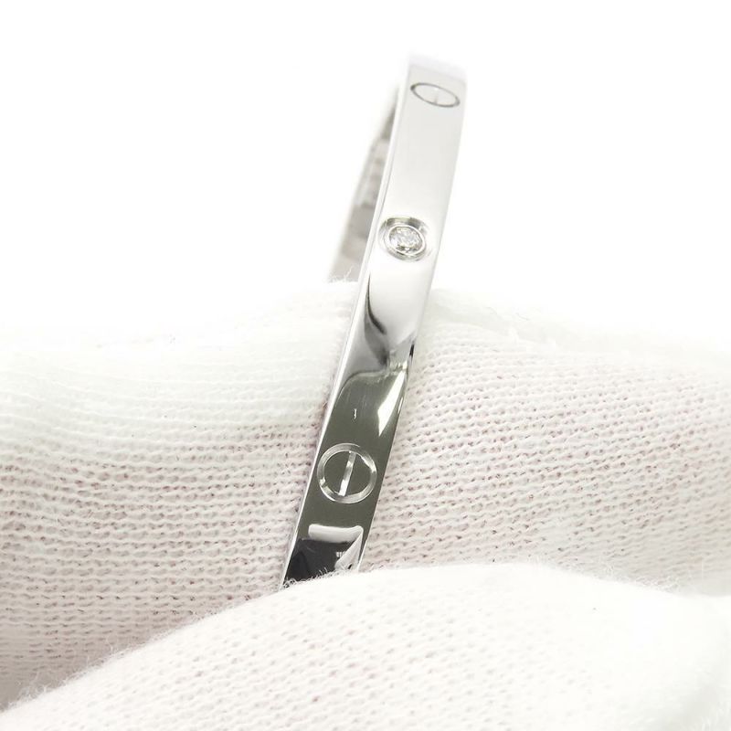 カルティエ ブレスレット ラブブレスSM ダイヤ 6P 計0.15ct K18WGホワイトゴールド サイズ16 B6047716 LOVEブレスレット バングル