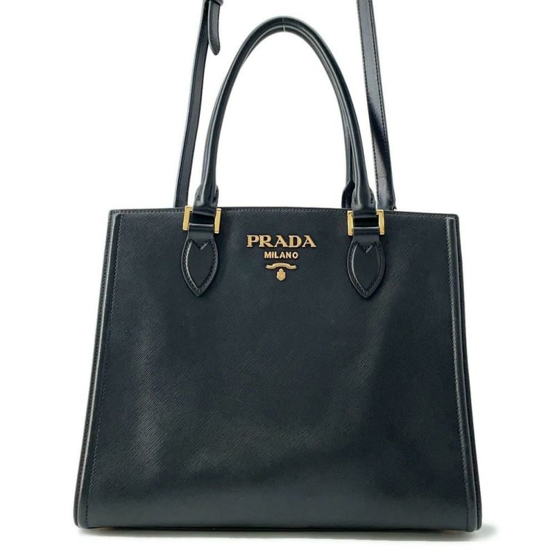 プラダ トートバッグ サフィアーノレザー 1BA227 PRADA 2wayショルダーバッグ 黒
