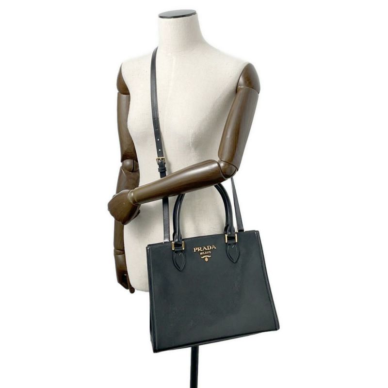 プラダ トートバッグ サフィアーノレザー 1BA227 PRADA 2wayショルダーバッグ 黒