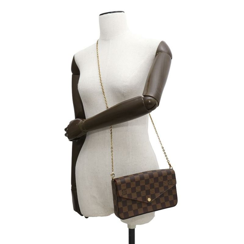 ルイヴィトン チェーンウォレット ダミエ・エベヌ ポシェット・フェリシー N40492 LOUIS VUITTON