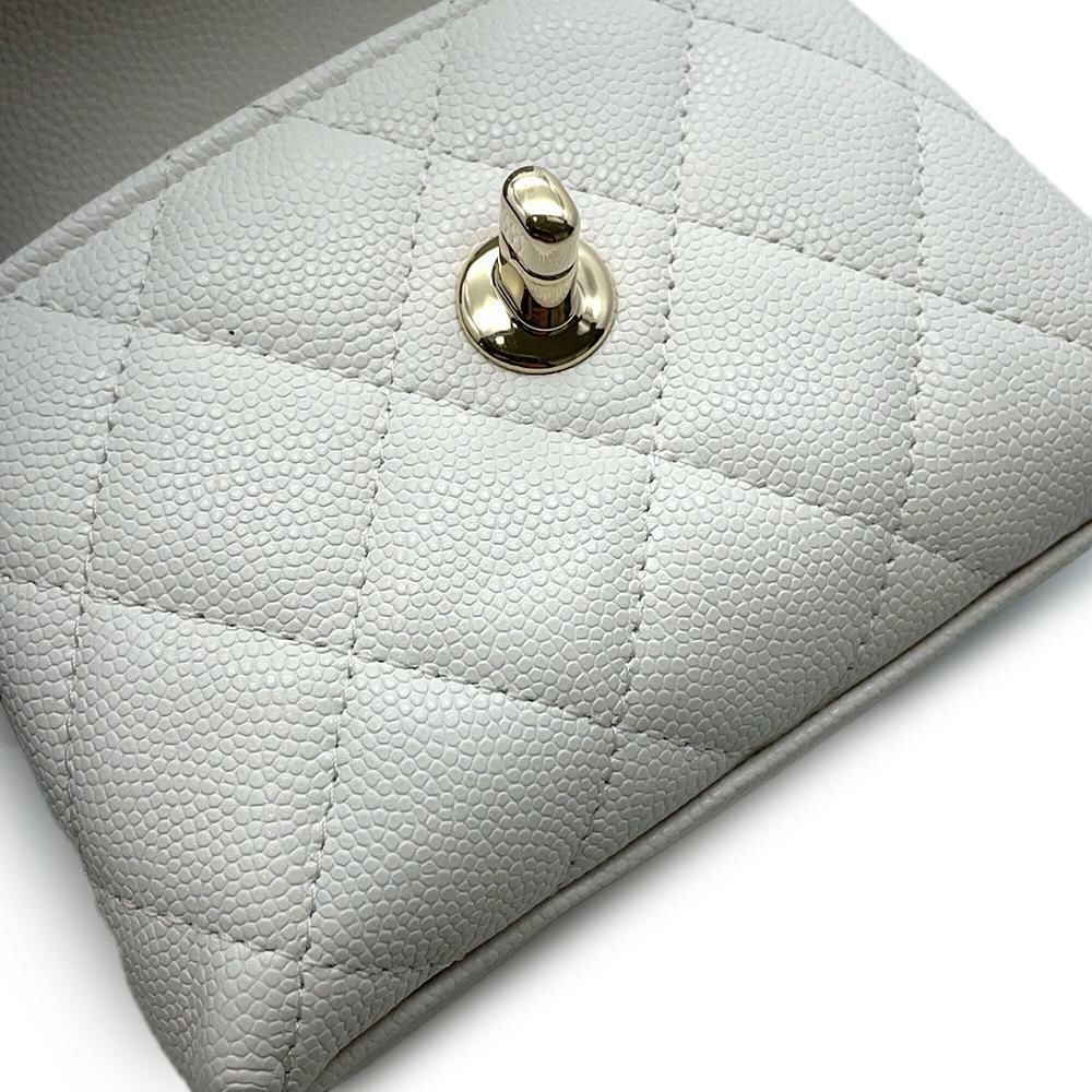 シャネル ハンドバッグ ココハンドル マトラッセ マイクロ キャビアスキン AP4245 CHANEL 2wayチェーンショルダーバッグ 白