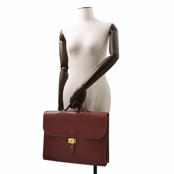 エルメス ビジネスバッグ サックアデペッシュ38 ルージュアッシュ/ゴールド金具 クシュベル □E刻印 メンズ