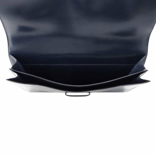 エルメス クラッチバッグ ファコ ネイビー ボックスカーフ 〇J刻印 HERMES メンズ バッグ