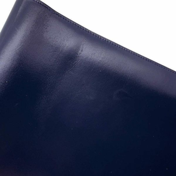 エルメス クラッチバッグ ファコ ネイビー ボックスカーフ 〇J刻印 HERMES メンズ バッグ