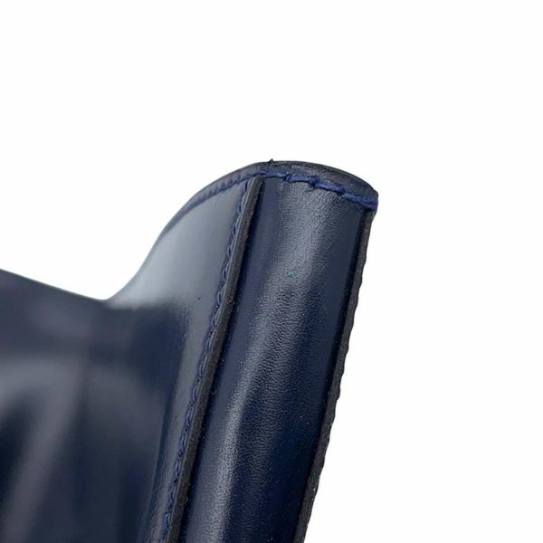 エルメス クラッチバッグ ファコ ネイビー ボックスカーフ 〇J刻印 HERMES メンズ バッグ