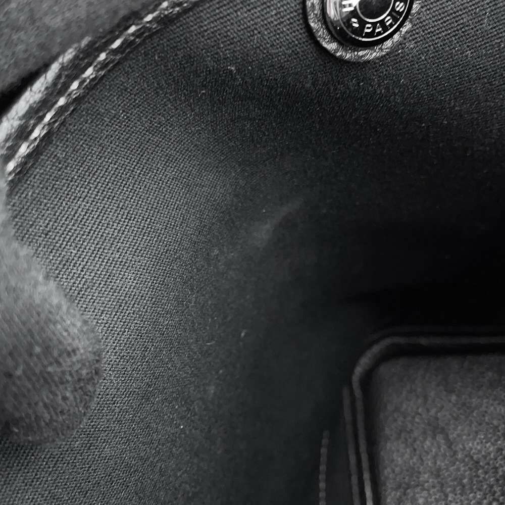 エルメス トートバッグ ガーデンパーティTPM ブラック/シルバー金具 トワルアッシュ/ネゴンダ □O刻印 HERMES Garden Party 黒