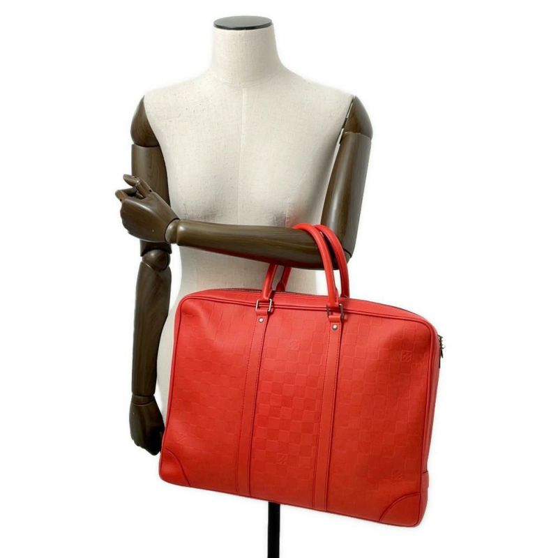 ルイヴィトン ビジネスバッグ ダミエ・アンフィニ ポルトドキュマン・ヴォワヤージュ PDV N41143 LOUIS VUITTON レッド