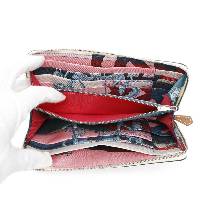 エルメス 長財布 アザップロング シルクイン ナタ/シルバー金具 エプソン Z刻印 HERMES 財布