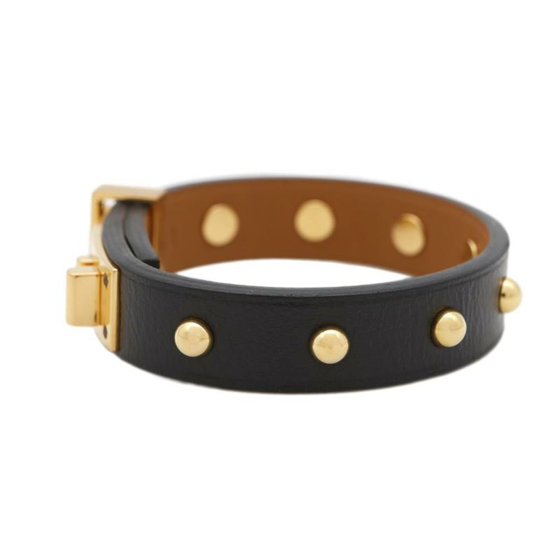 エルメス ブレスレット ミニドッグ クルーロン ブラック/ゴールド金具 スイフト X刻印 サイズT1 黒