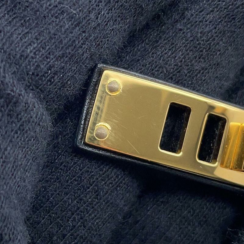 エルメス ブレスレット ミニドッグ クルーロン ブラック/ゴールド金具 スイフト X刻印 サイズT1 黒